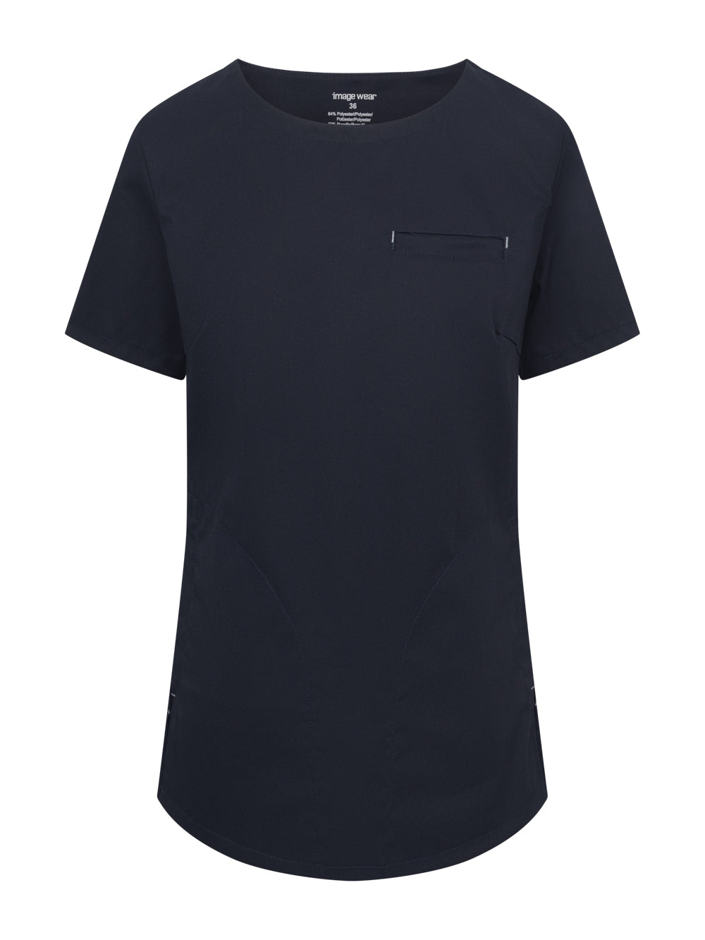 Musta naisten toimipaikka/ hoitajan työpaita lyhyillä hihoilla