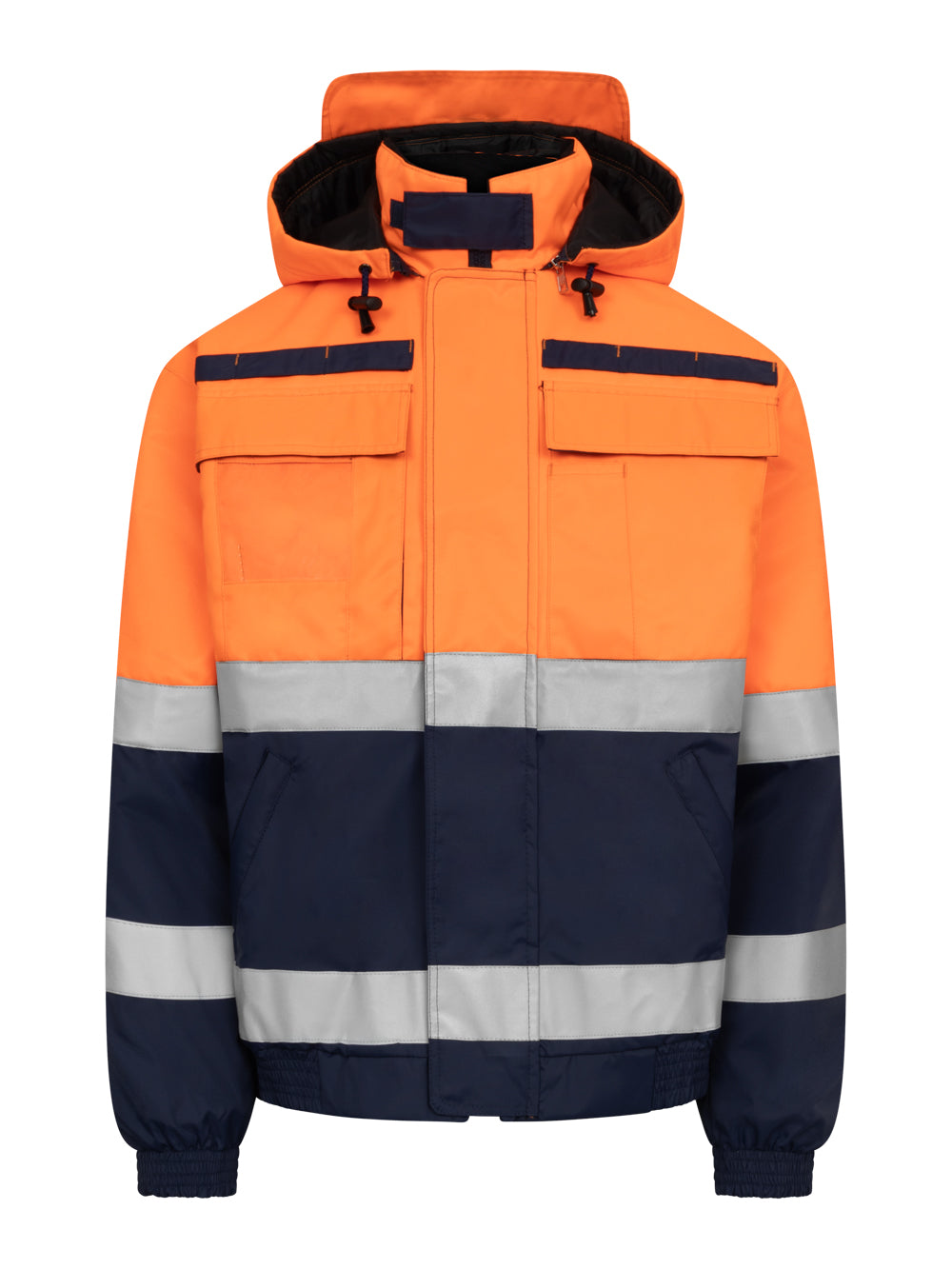 Kylmänsuojastandardin mukainen oranssi-tummansininen talvitakki. Lämmin vanuvuori. Takissa on tuulenpitävä kalvo. Takin lipallisessa hupussa säädettävä kiristysnyöri, huppu on irrotettavissa. Tarrakiinnitteinen tuulensuojalista etuvetoketjun päällä. Läpälliset rintataskut ja vetoketjulliset etutaskut, rintataskujen yläpuolella työkalulenkit. Oikealla puolella henkilökorttitasku.