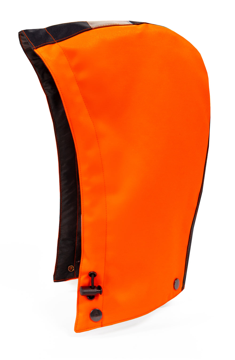 Oranssimusta irtohuppu esim. varoitustakkiin.