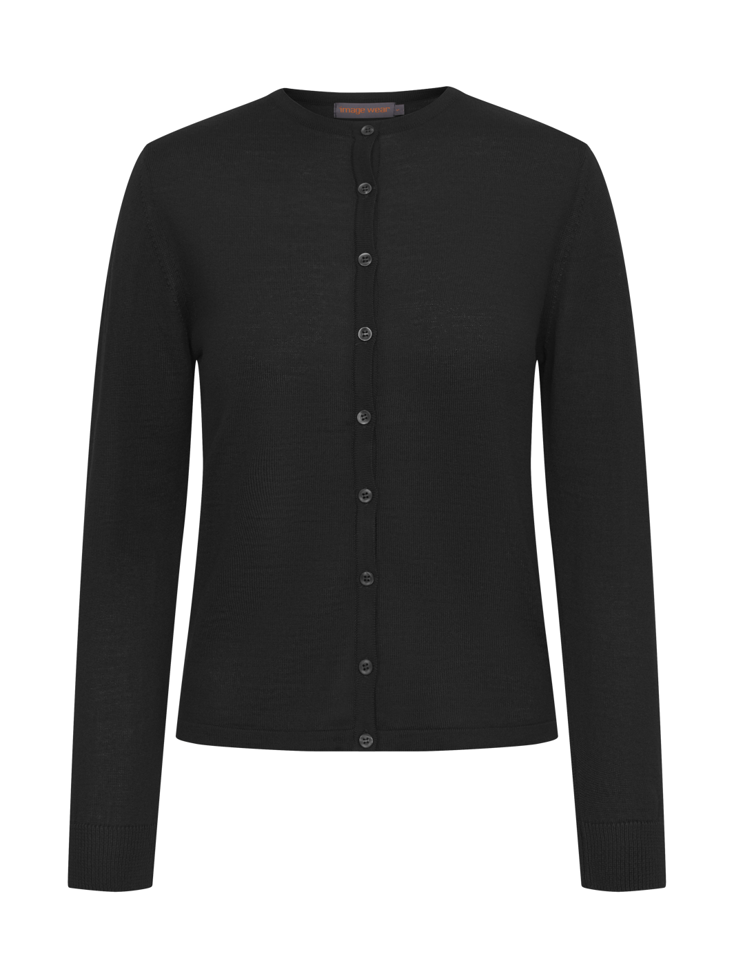 Naisten musta villatakki napeilla.