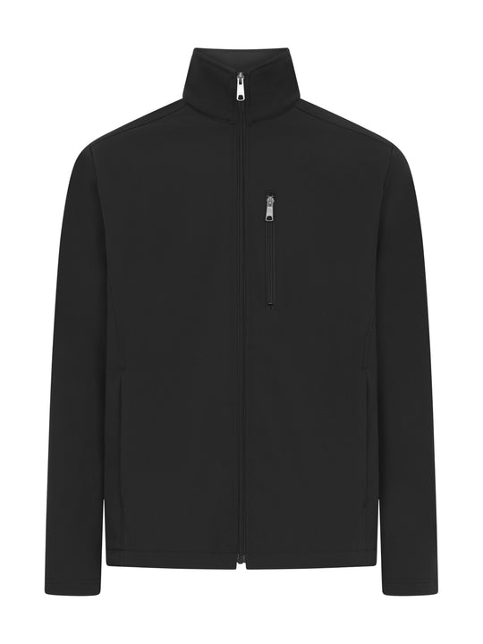 Image Wearin miesten musta vetoketjullinen Softshell-takki.