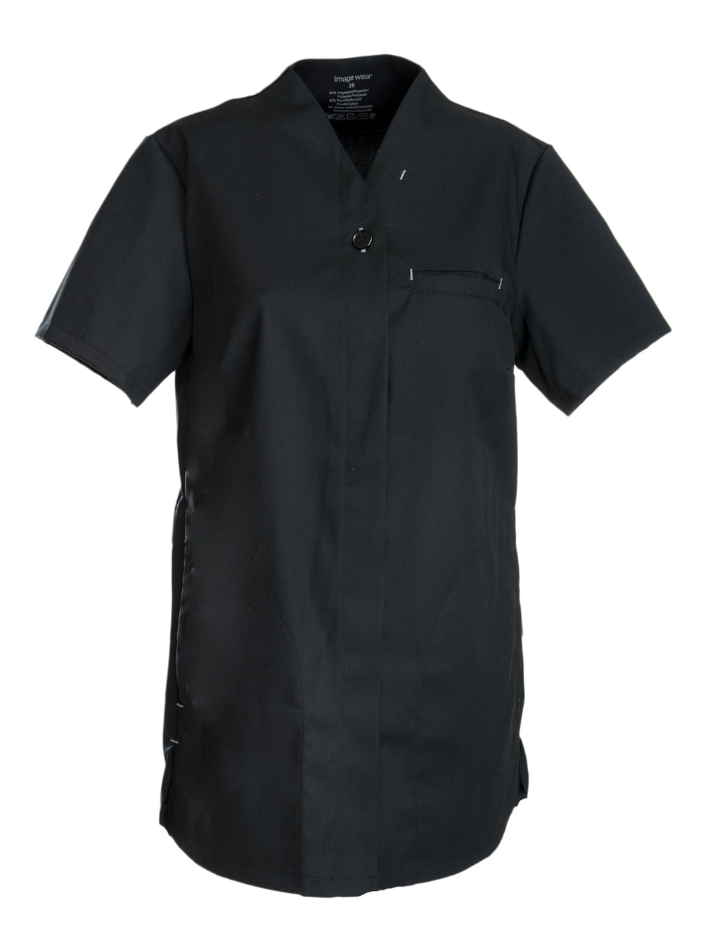 Tummansininen naisten lyhythihainen jakku on tehty joustavasta Twill-kankaasta. Rintatasku ja reilun kokoiset alataskut. Oikeassa alataskussa on puhelimelle oma lokero sekä avainlenkki. Takana vyötäröllä oleva kuminauhasäätö ja helmahalkiot lisäävät käyttömukavuutta. Piilonapitus.