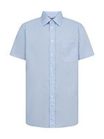 Image Wearin miesten valkoinen lyhythihainen, aavistuksen tyköistuvampi kauluspaita. Rintatasku.