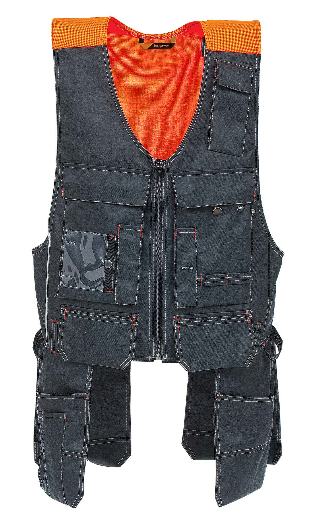 Work vest with hanging pockets