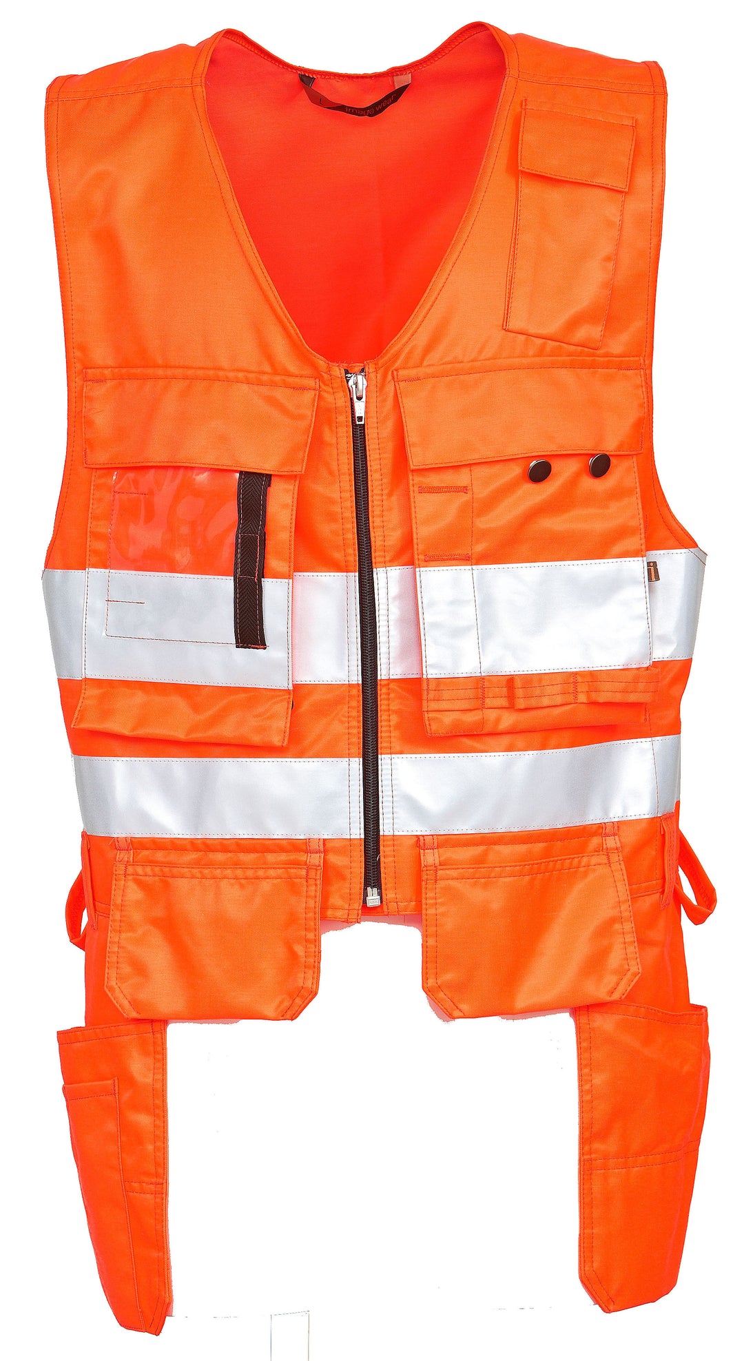High-visibility vest with hanging pockets, class 2
