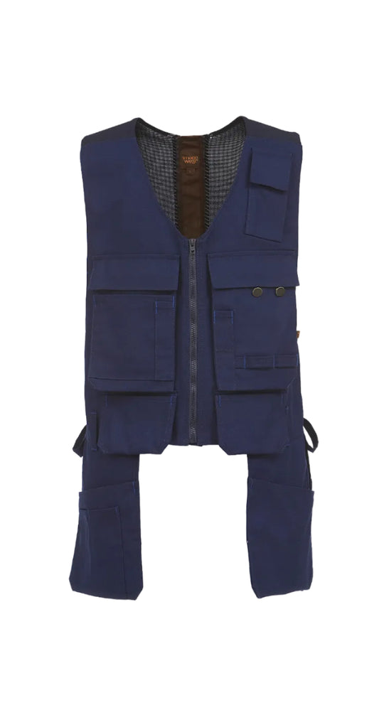 Work vest with hanging pockets