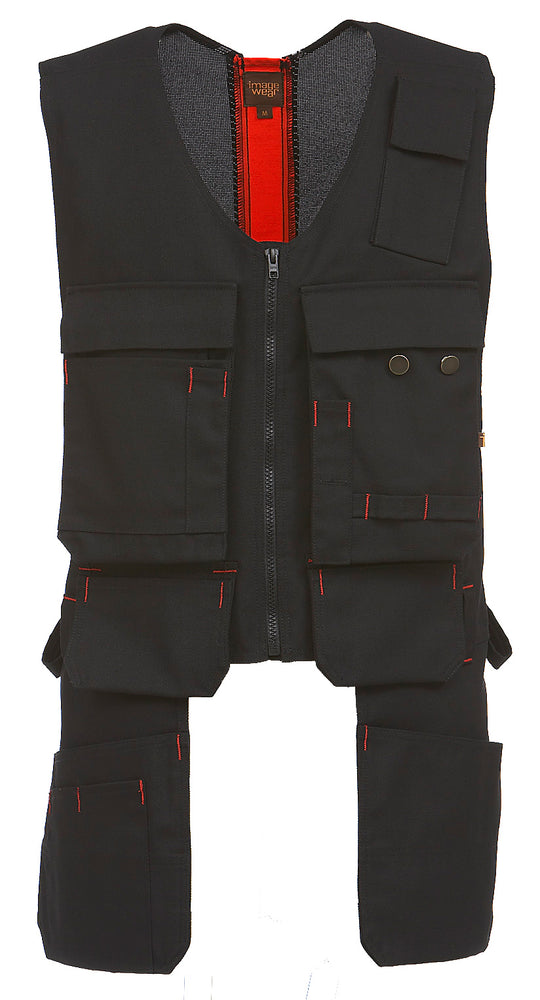 Work vest with hanging pockets
