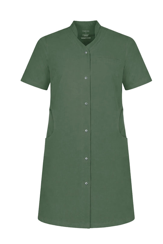 Image Wearin lyhythihainen vihreä takkimekko nepparikiinnityksellä esim. hoitotyöhön.