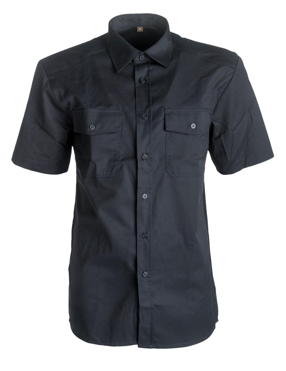 Musta lyhythihainen Twill-paitapusero.