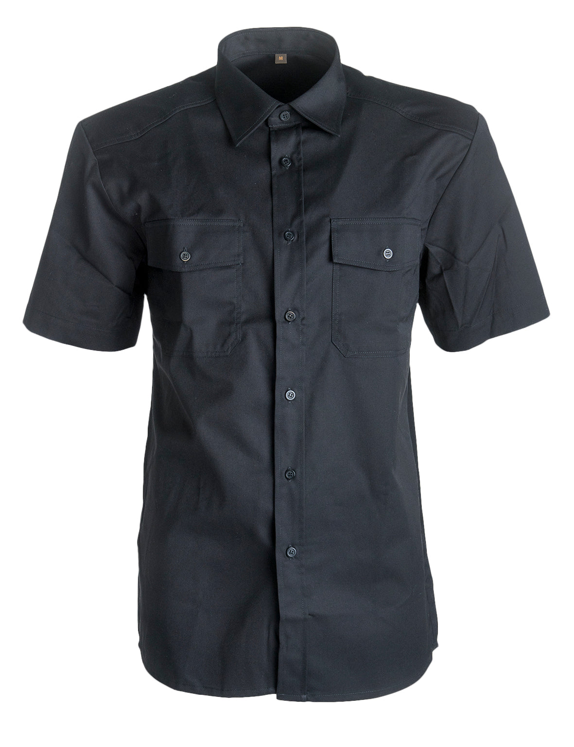 Musta lyhythihainen Twill-paitapusero.