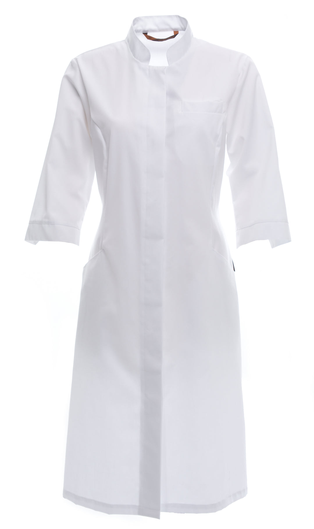 Valkoinen lääkärintakki naisten mitoituksella