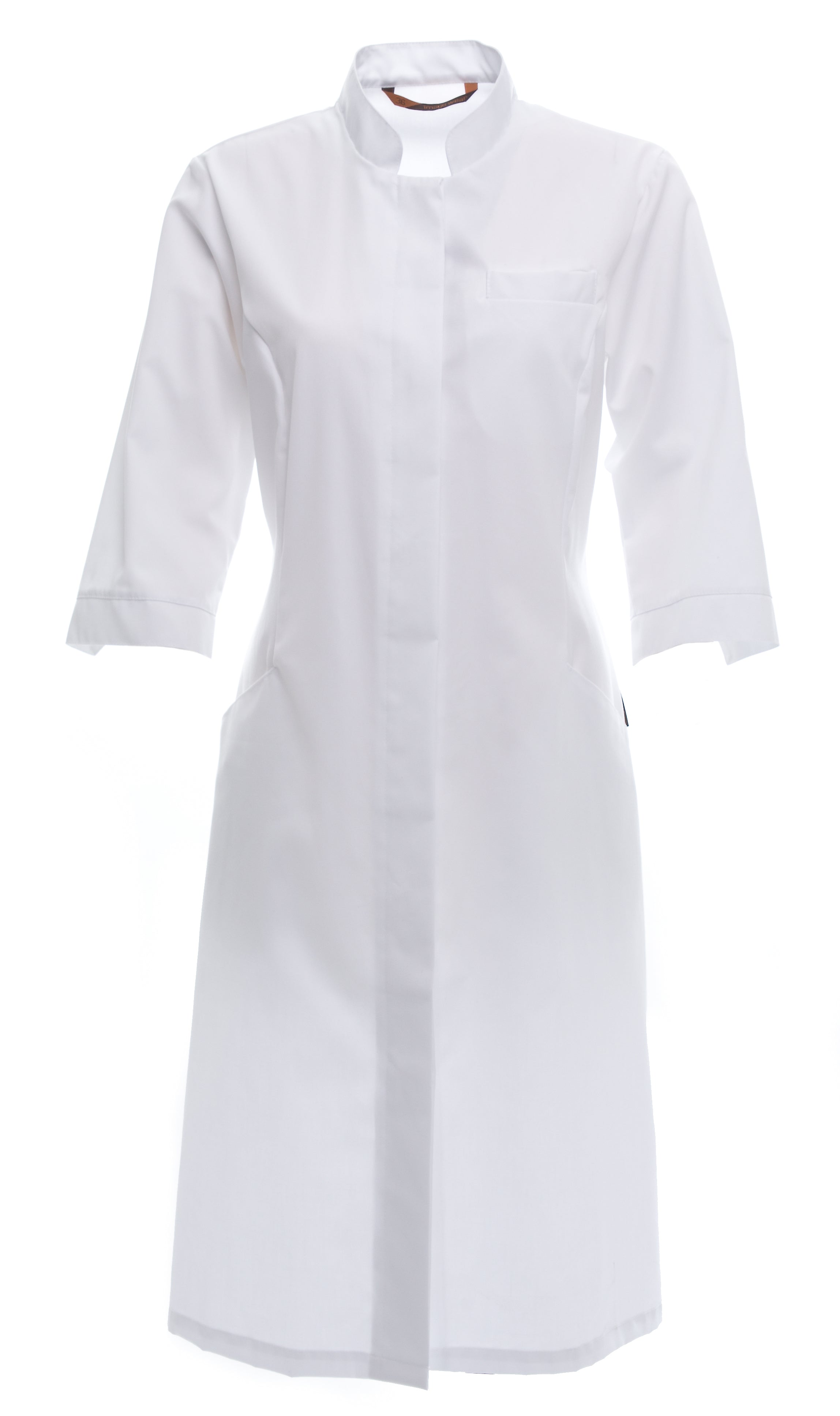 Valkoinen lääkärintakki naisten mitoituksella