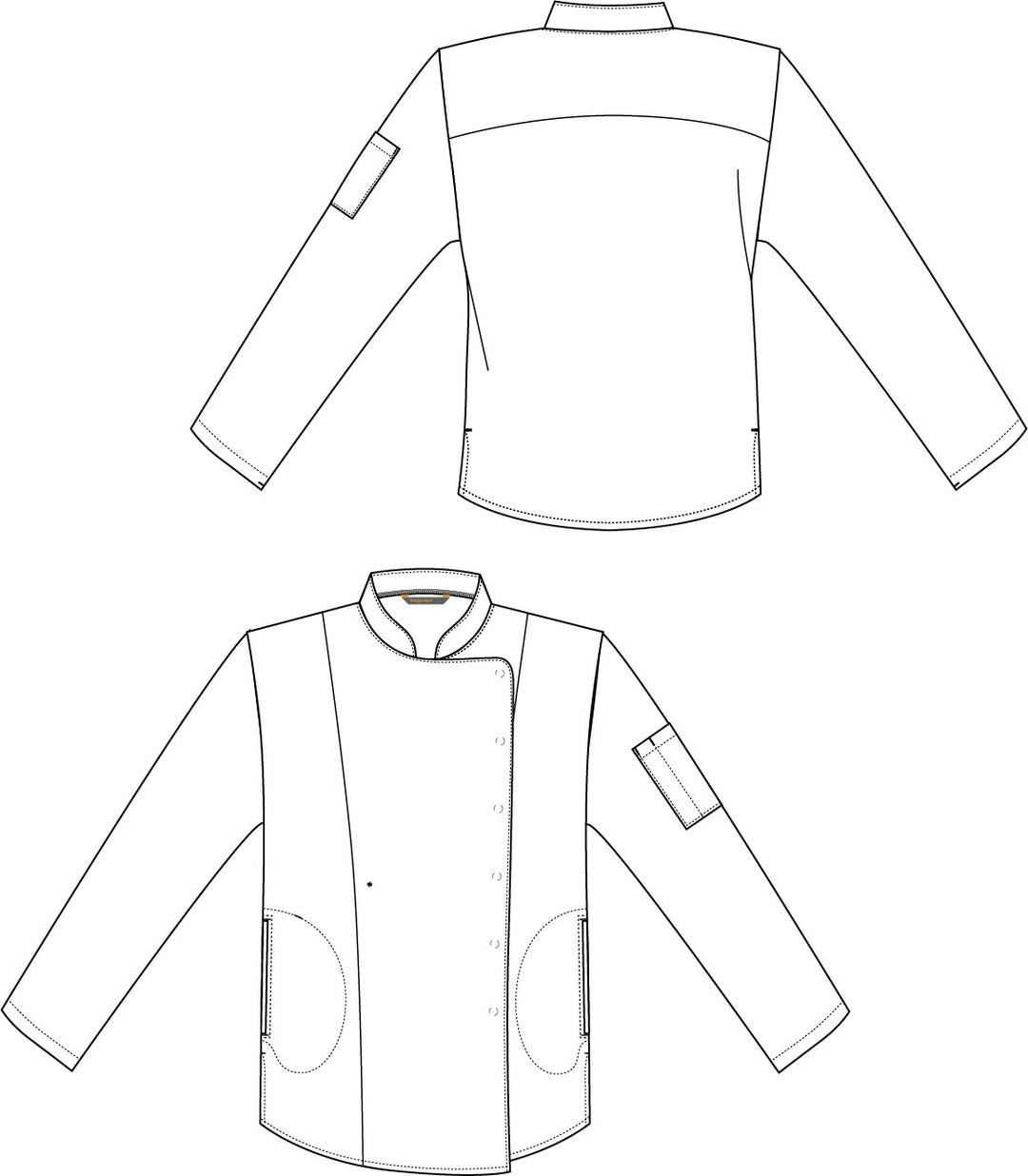 Chef jacket with snaps