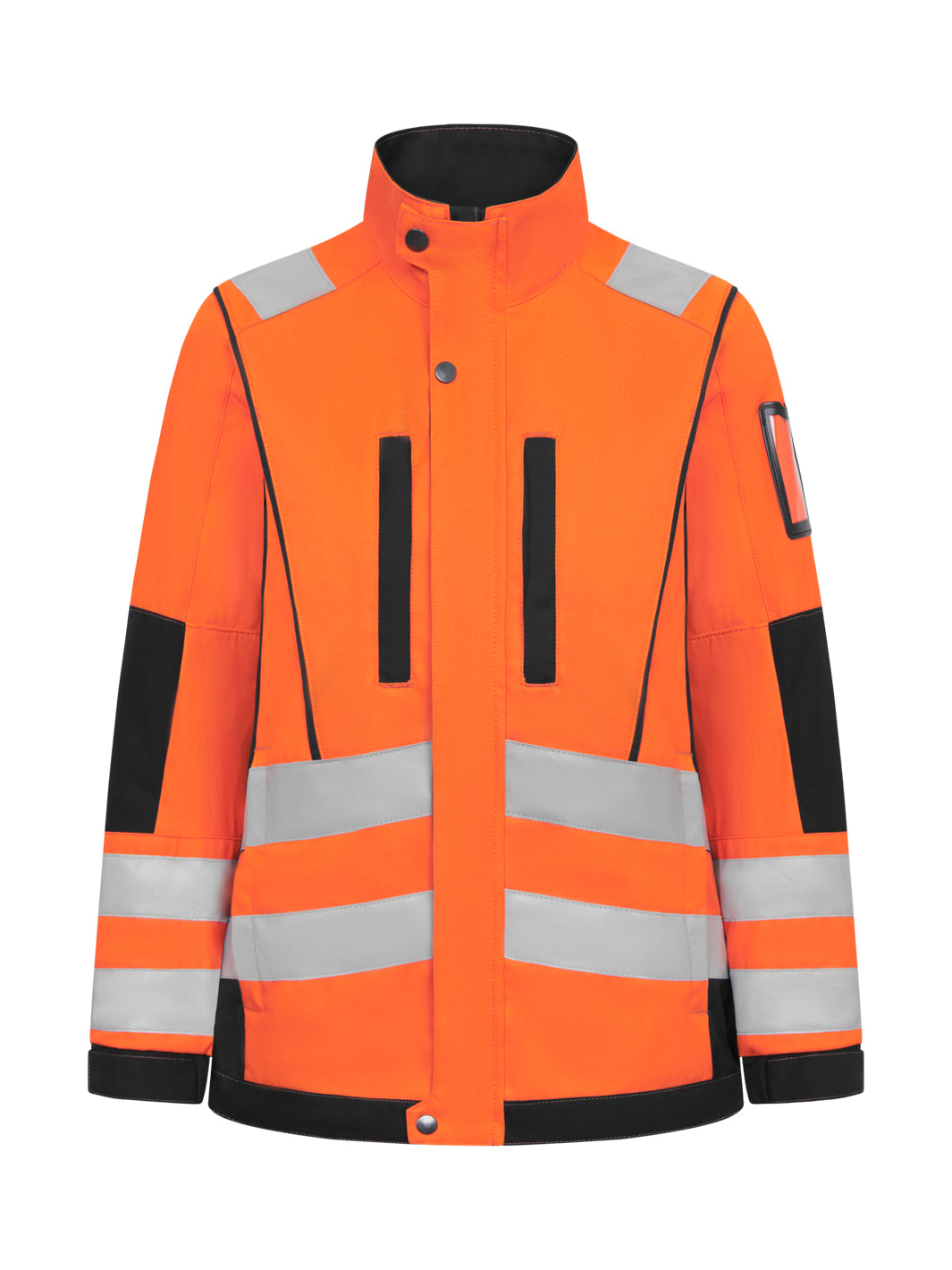 Naisten oranssi varoitustakki.