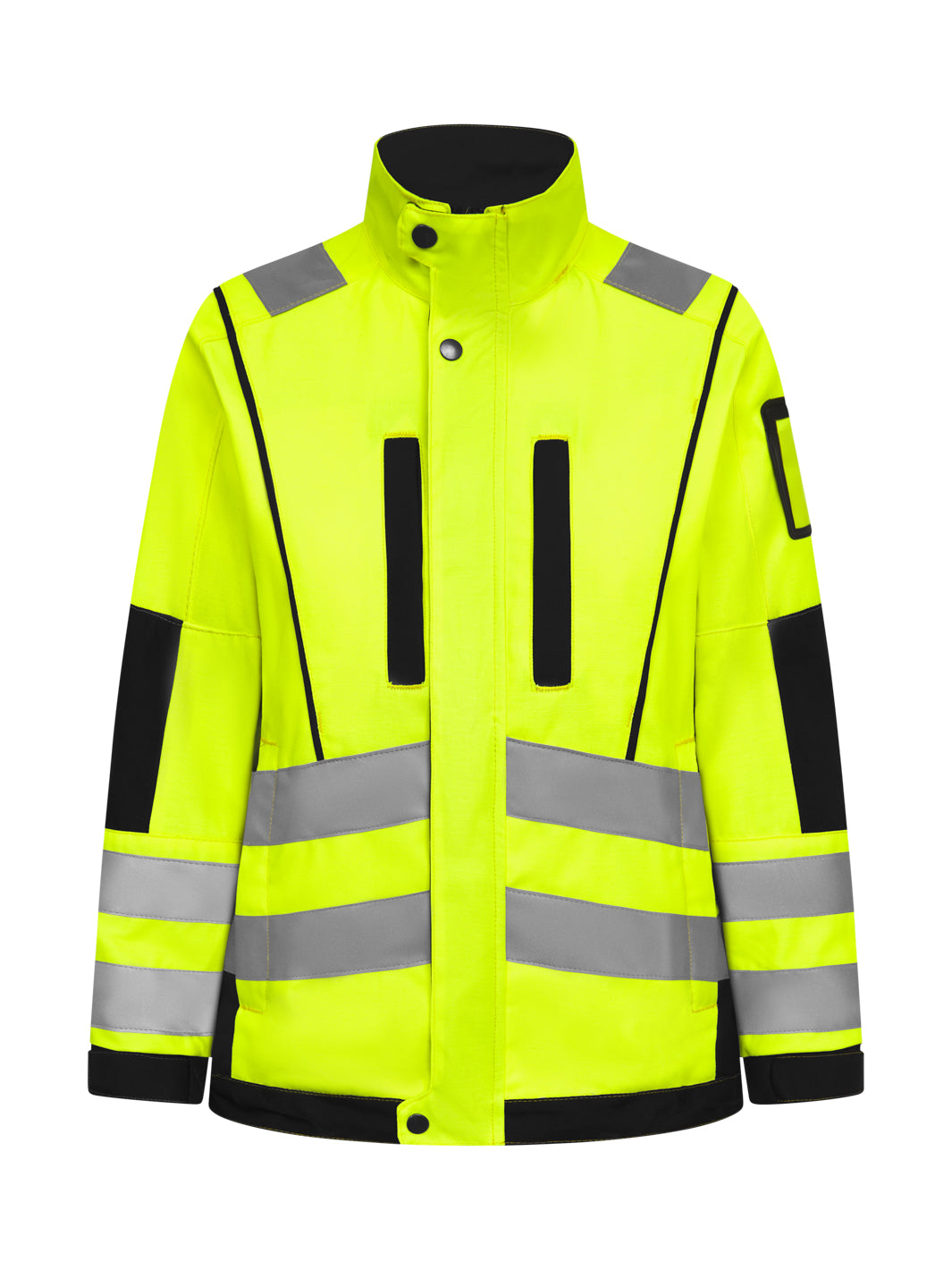 Naisten keltainen varoitustakki. 