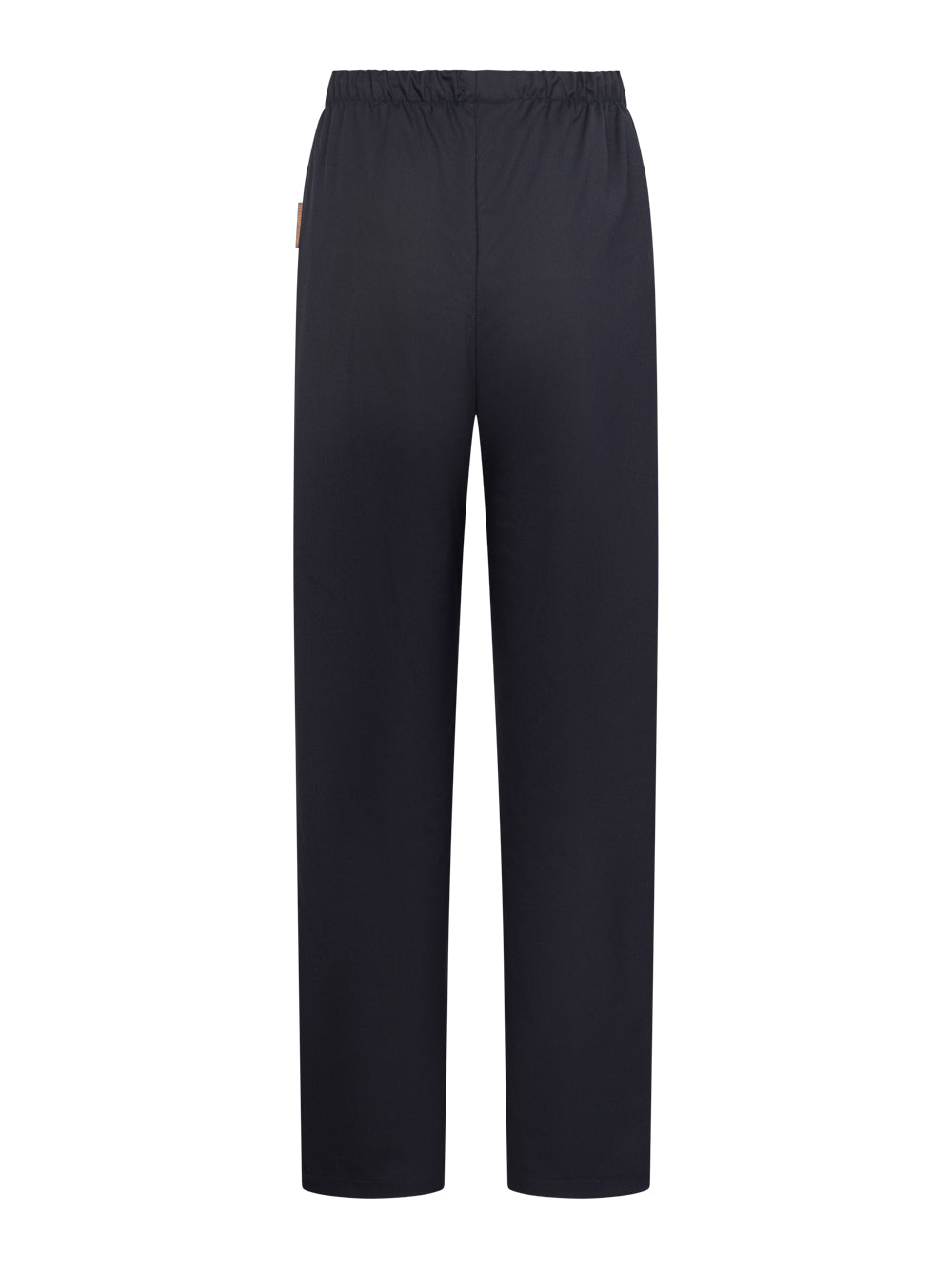 Tummansiniset unisex työhousut takaapäin kuvattuna. 