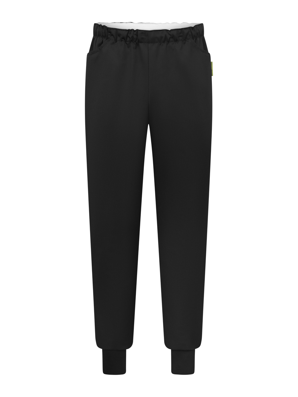 Kuvassa mustat kevyet resorilahkeiset työhousut. 