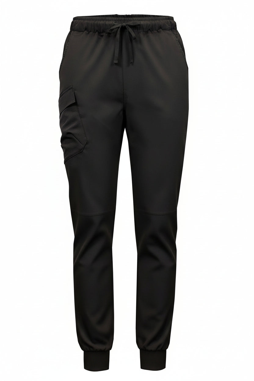 Image Wearin Easy-malliston mustat joustavat työhousut esim. hoitotyöhön ja puhtaanapitoon. 