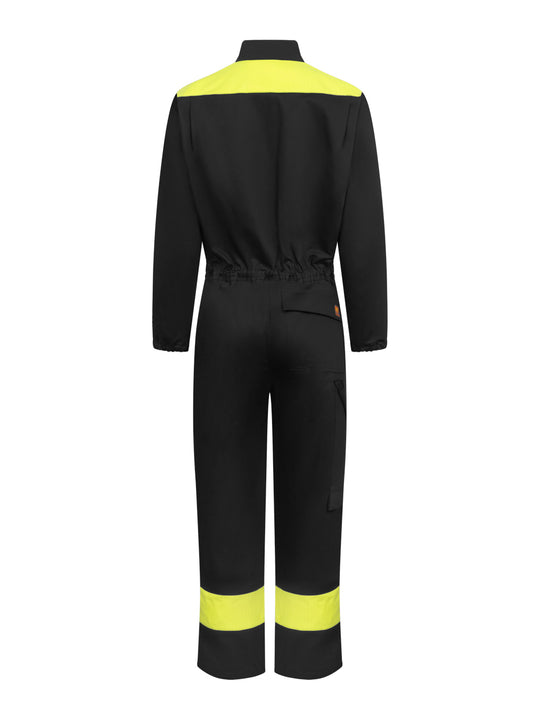 Hitsarin palosuojattu umpihaalari takaapäin kuvattuna. Väritys kelta-musta. 