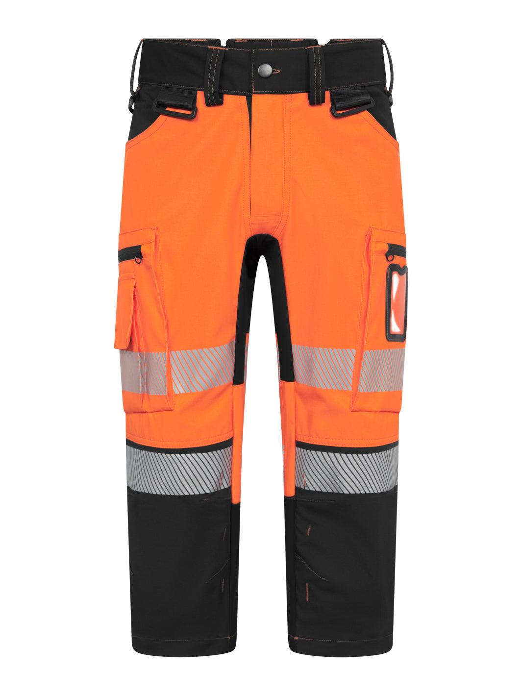 Image Wearin miesten näkyvät oranssit joustavat varoituscaprihousut.