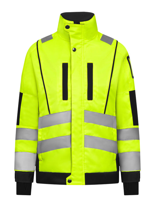 Naisten näkyvä keltainen talvivaroitustakki