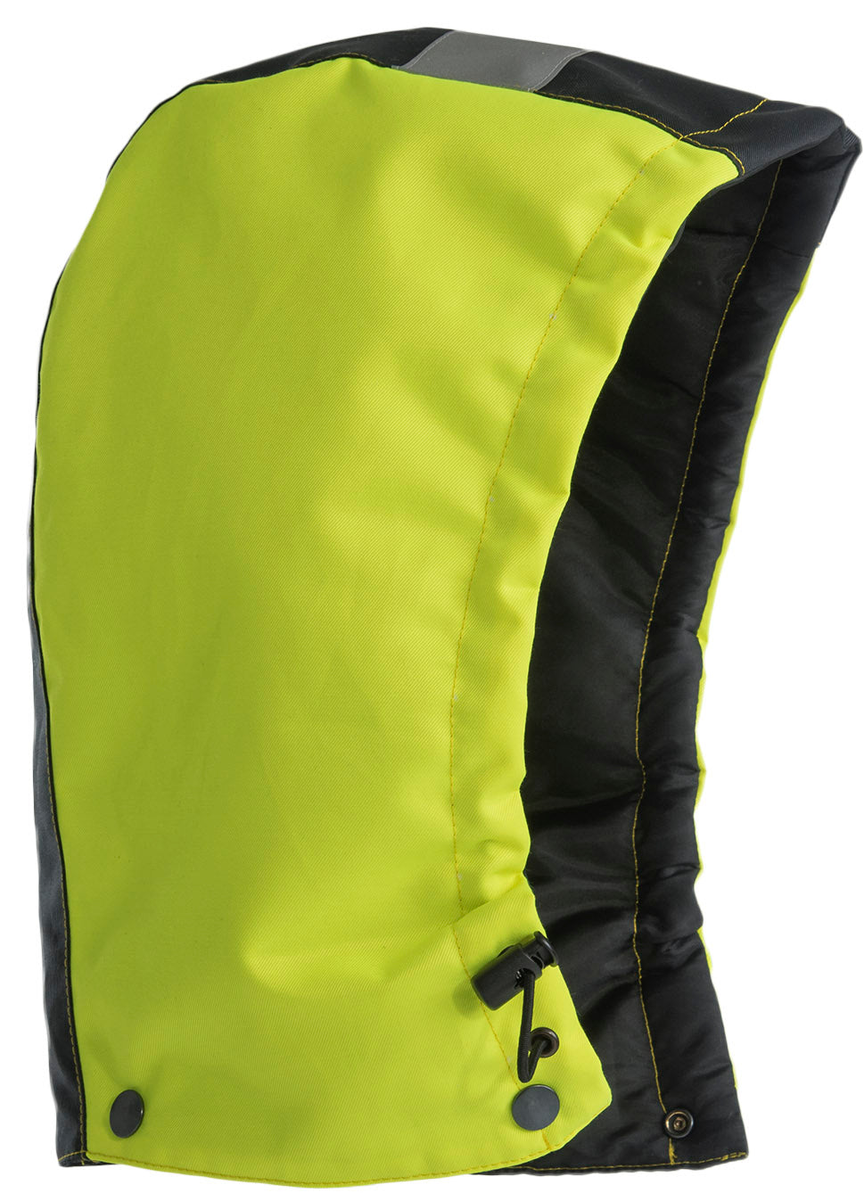 Keltamusta irtohuppu esim. varoitustakkiin. 