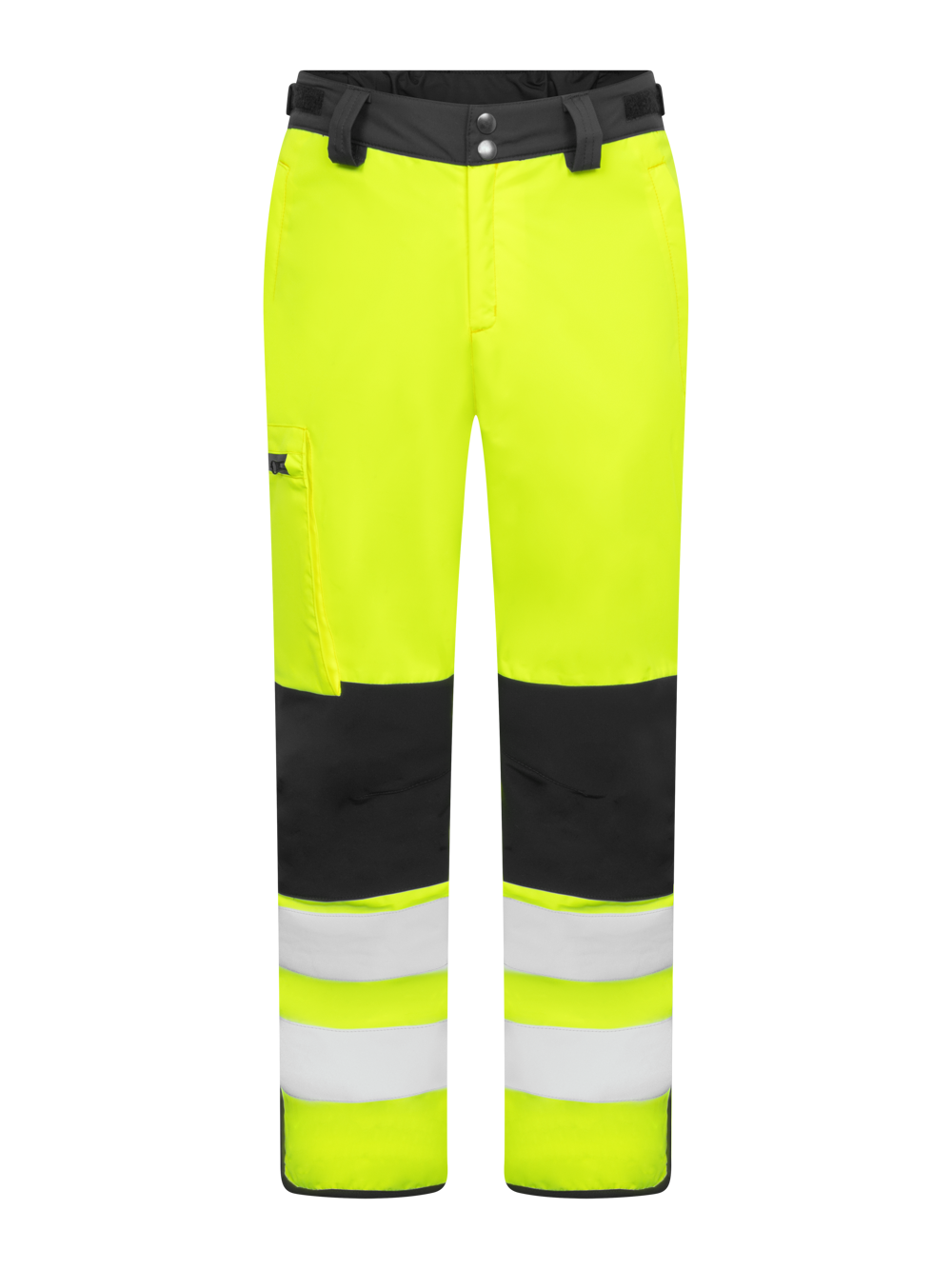 Kuvassa Image Wearin malliston keltaiset kuorihousut miesten mitoituksella. 