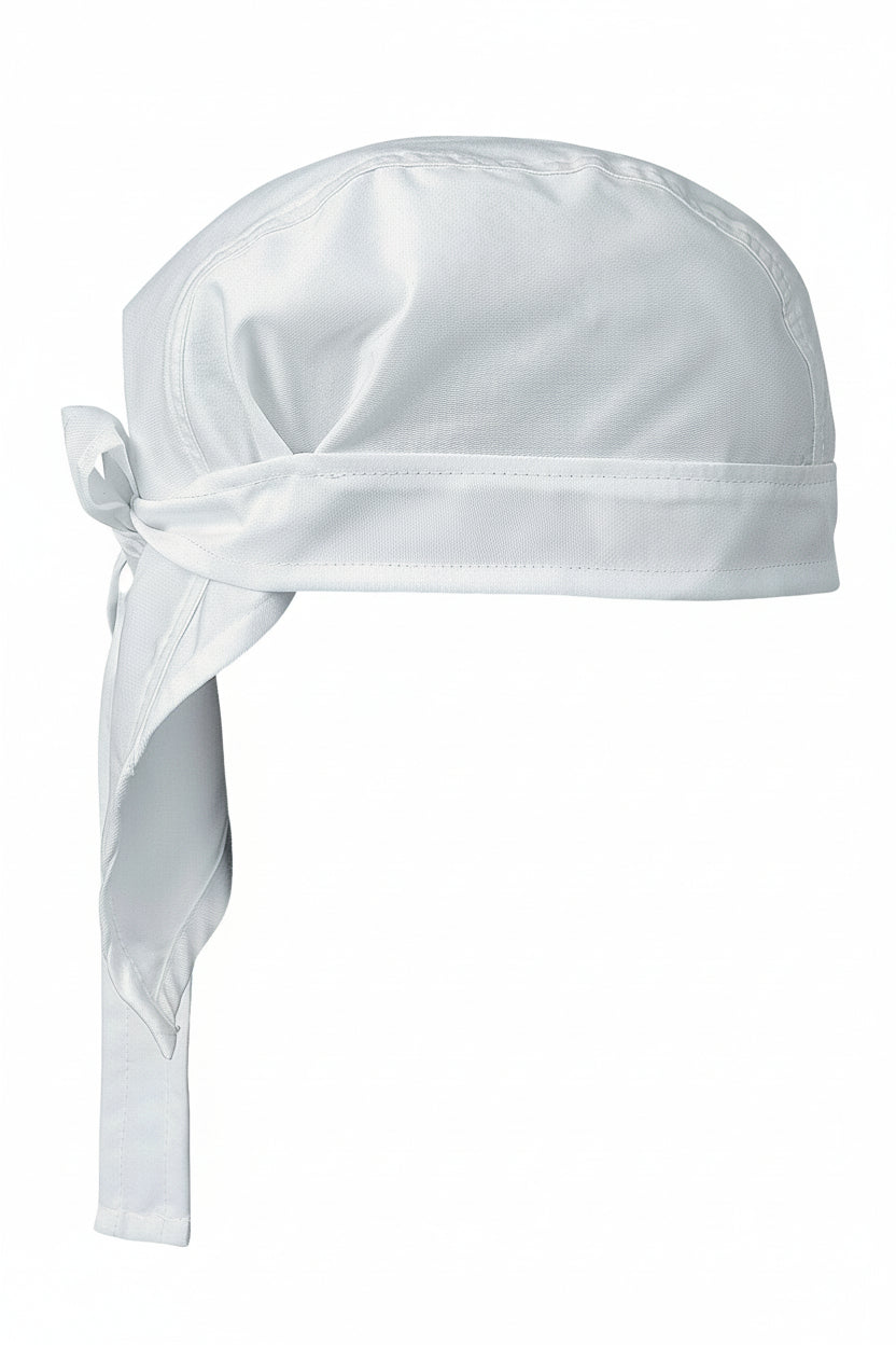 Valkoinen huivipäähine puuvillasekoite materiaalista. 