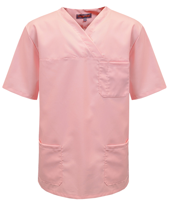 Vaaleanpunainen toimipaikkapusero. Lyhythihainen. 