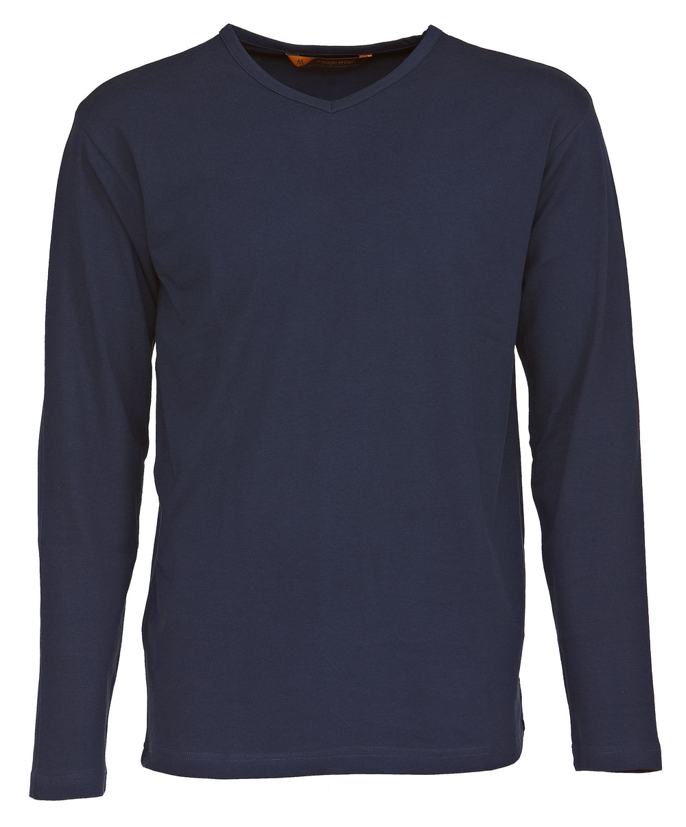 Men's shirt, slim, V-neck, long-sleeved