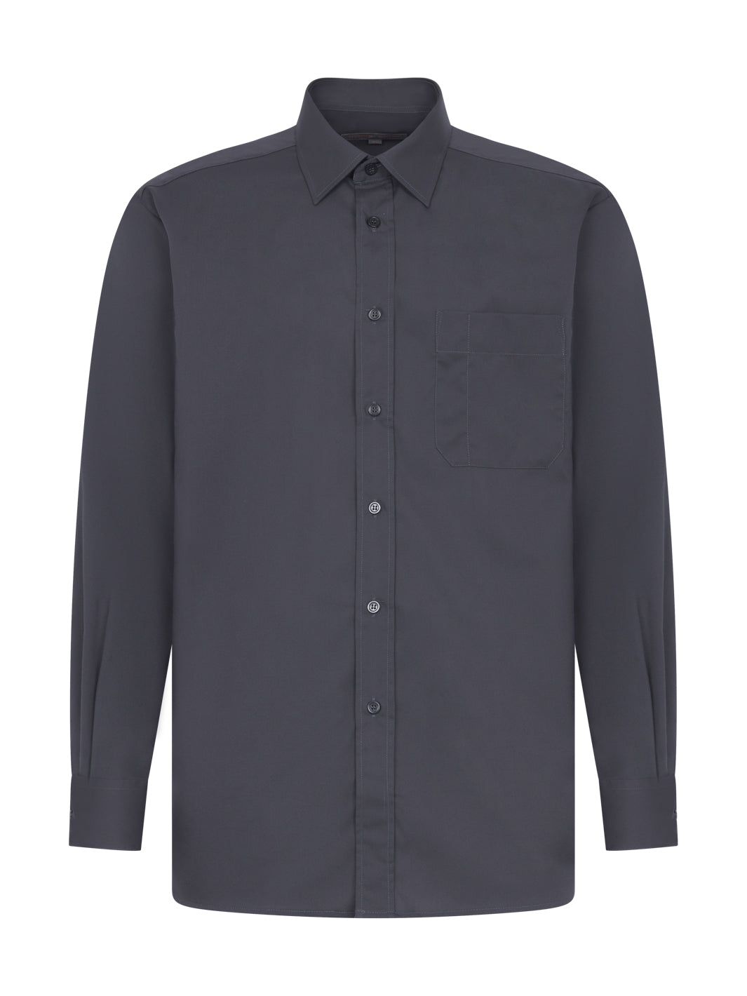 Miesten pitkähihainen kauluspaita tummanharmaana. 