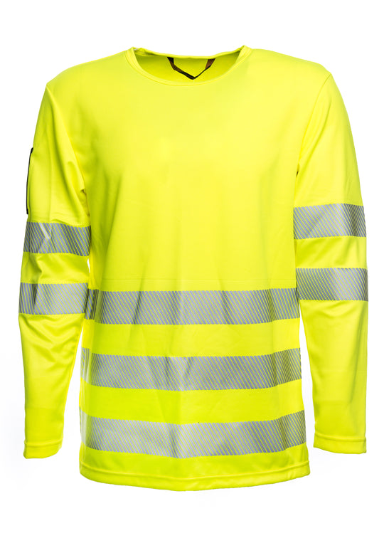 High-visibility T-shirt, long-sleeved, with reflectors