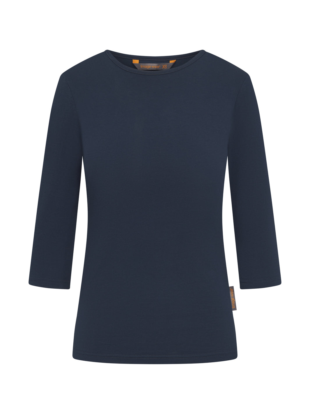 Tummansininen trikoopaita naisille 3/4 hihan mitalla 