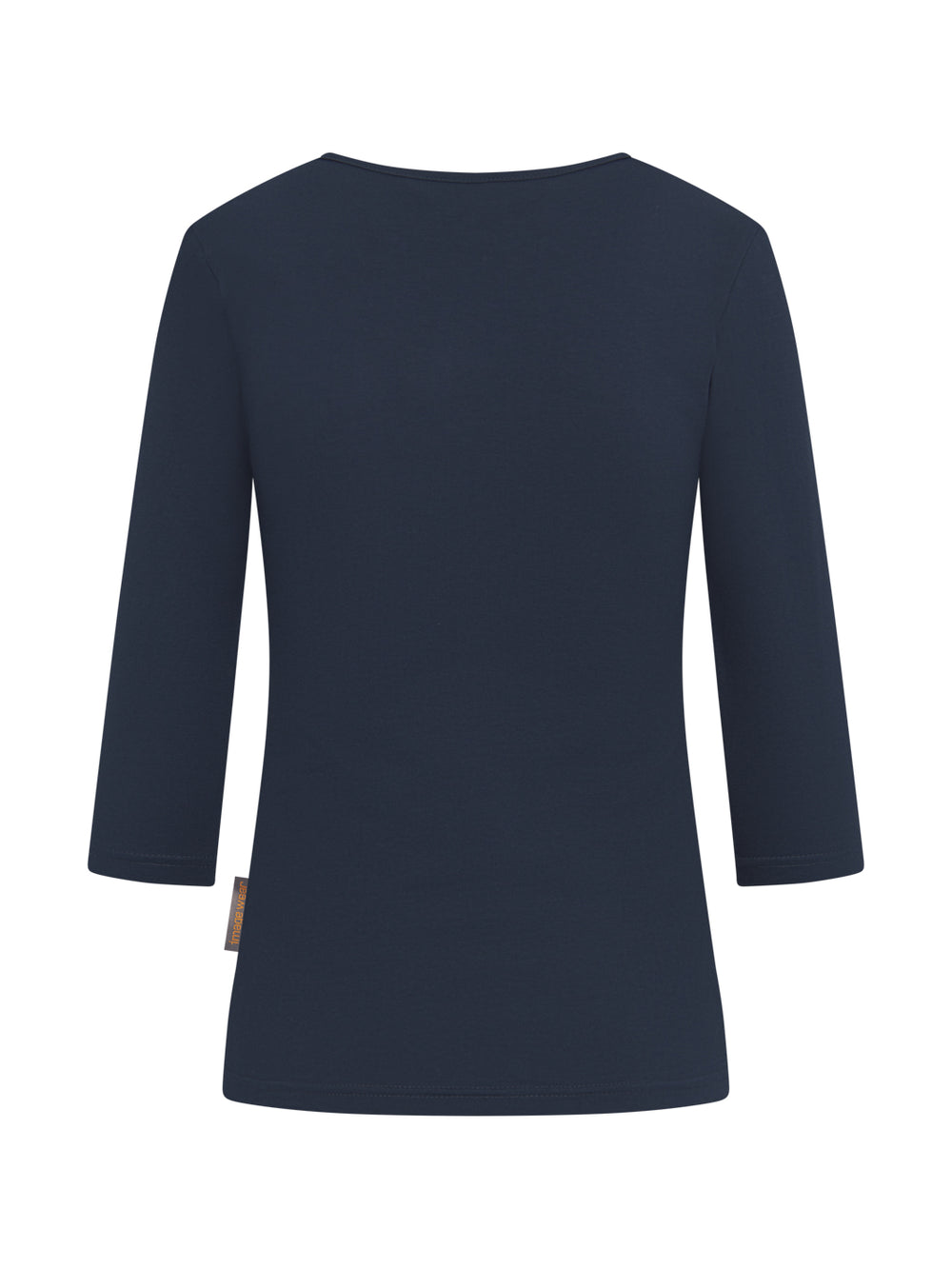 Women's shirt 3/4 sleeves, round neckline, slim