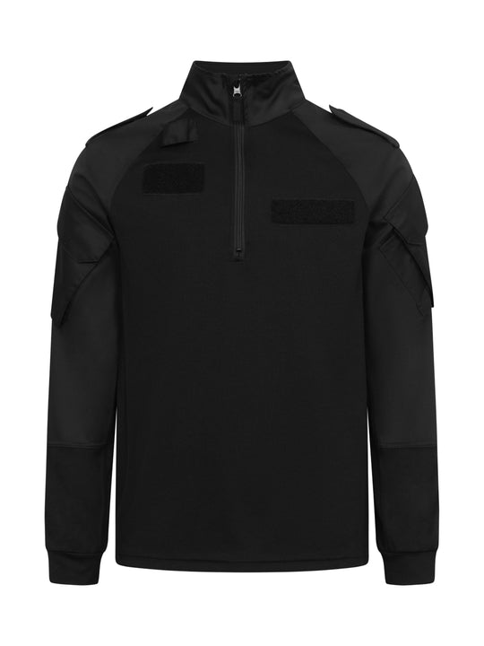 Musta vartijan kenttäpaita korkealla kauluksella. Kaulus avattavissa vetoketjulla. Olkapäissä olkapoletit, toisella olalla kiinnikkeet Virve- puhelimelle.