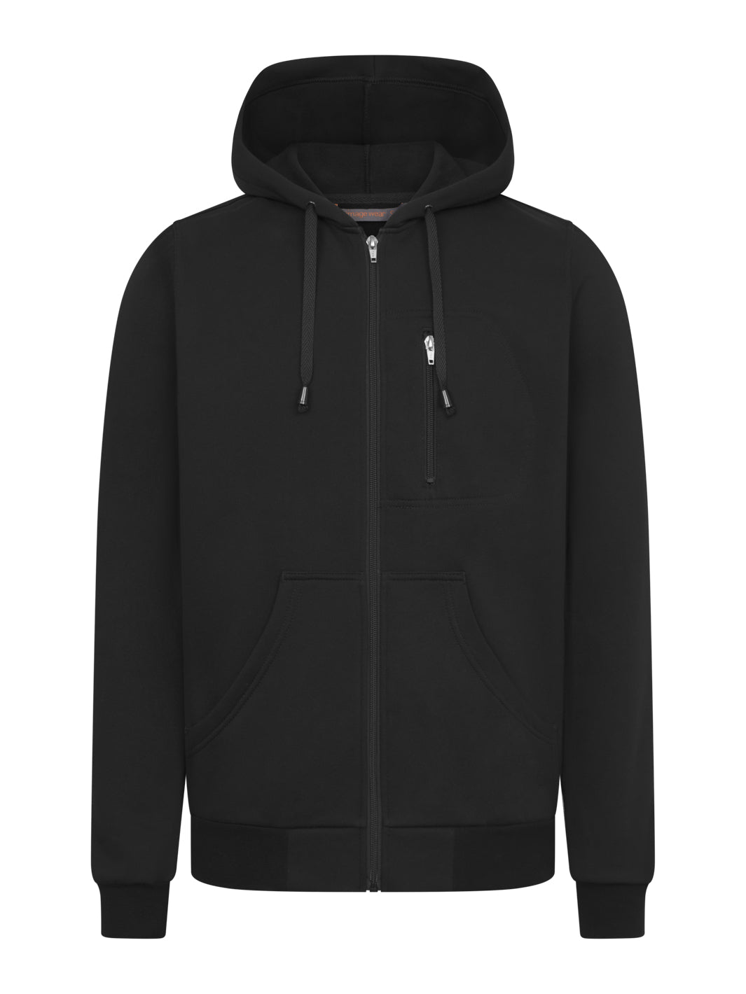 Musta hupullinen unisex collegehuppari. 