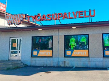 Image Wear Tornio Työasupalvelumyymälä, jossa myös työvaatteiden Outlet myyntiä.