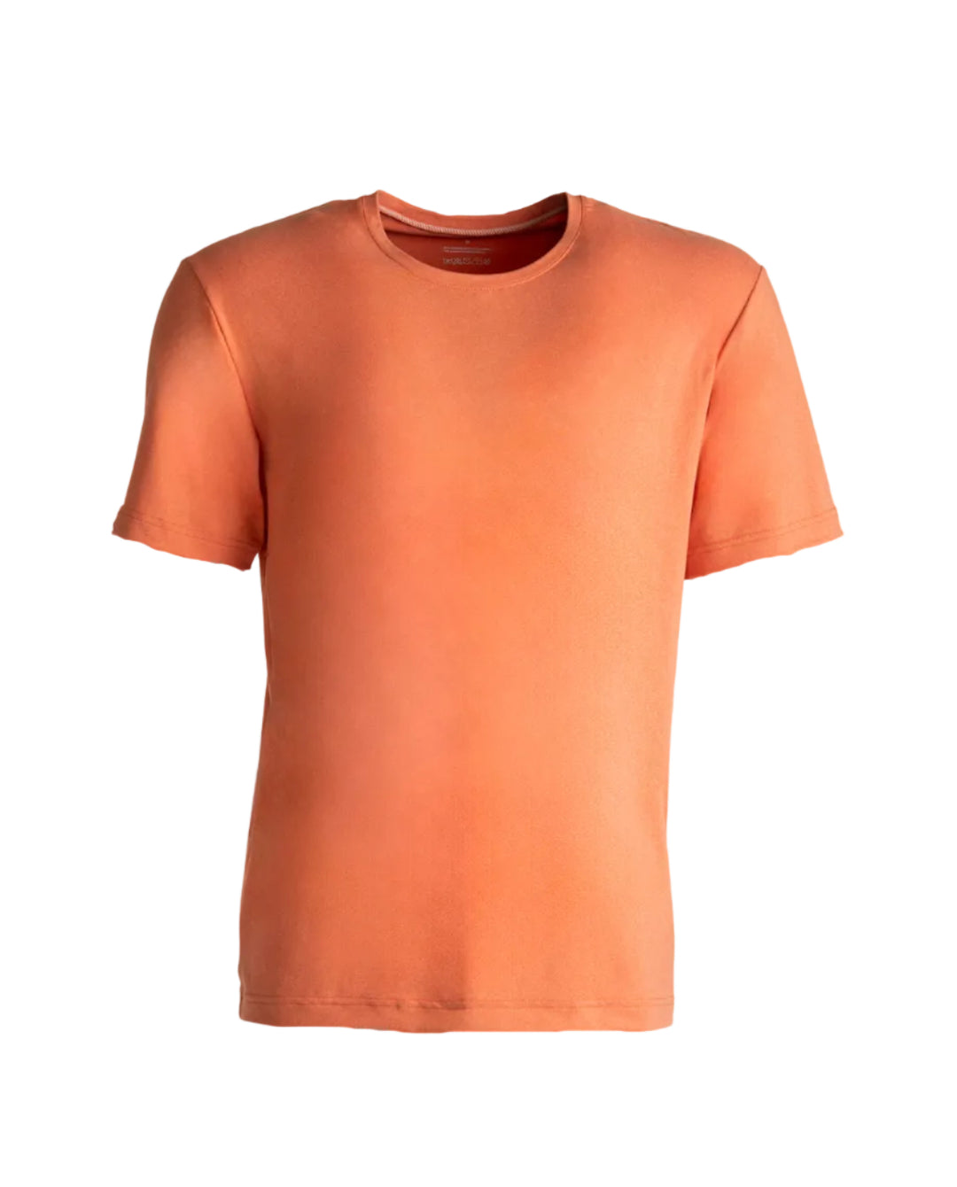 Kuvassa Image Wearin oranssi Softy-materiaalin T-paita unisex mitoituksella. Pyöreä kantattu pääntie.