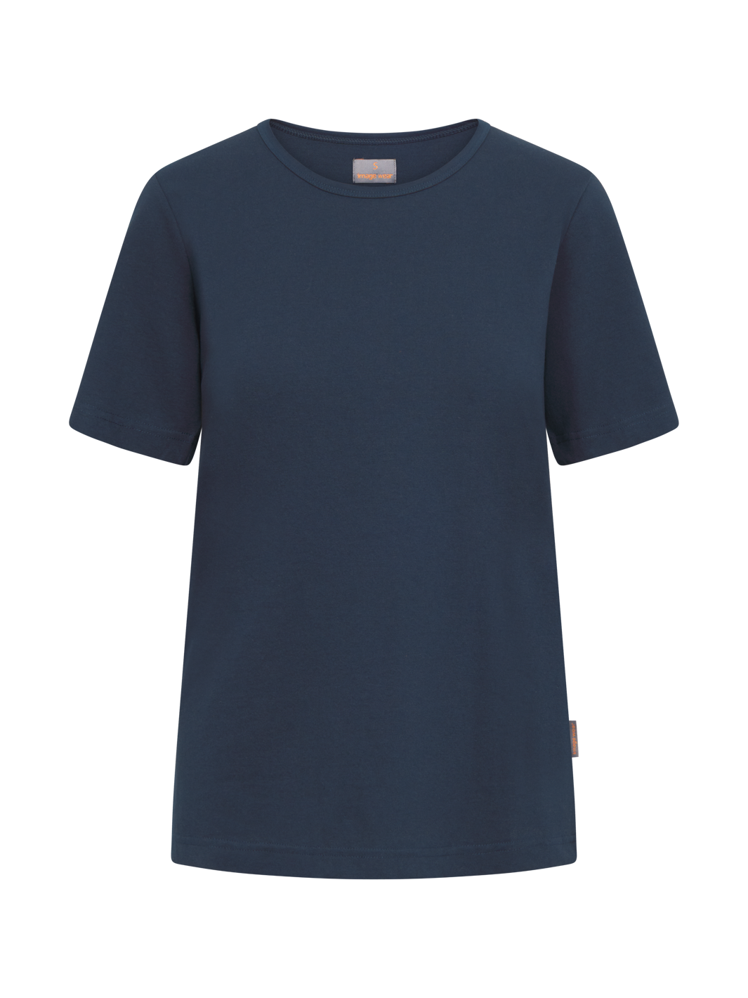 Naisten tummansininen lyhythihainen t-paita pyöreällä pääntie