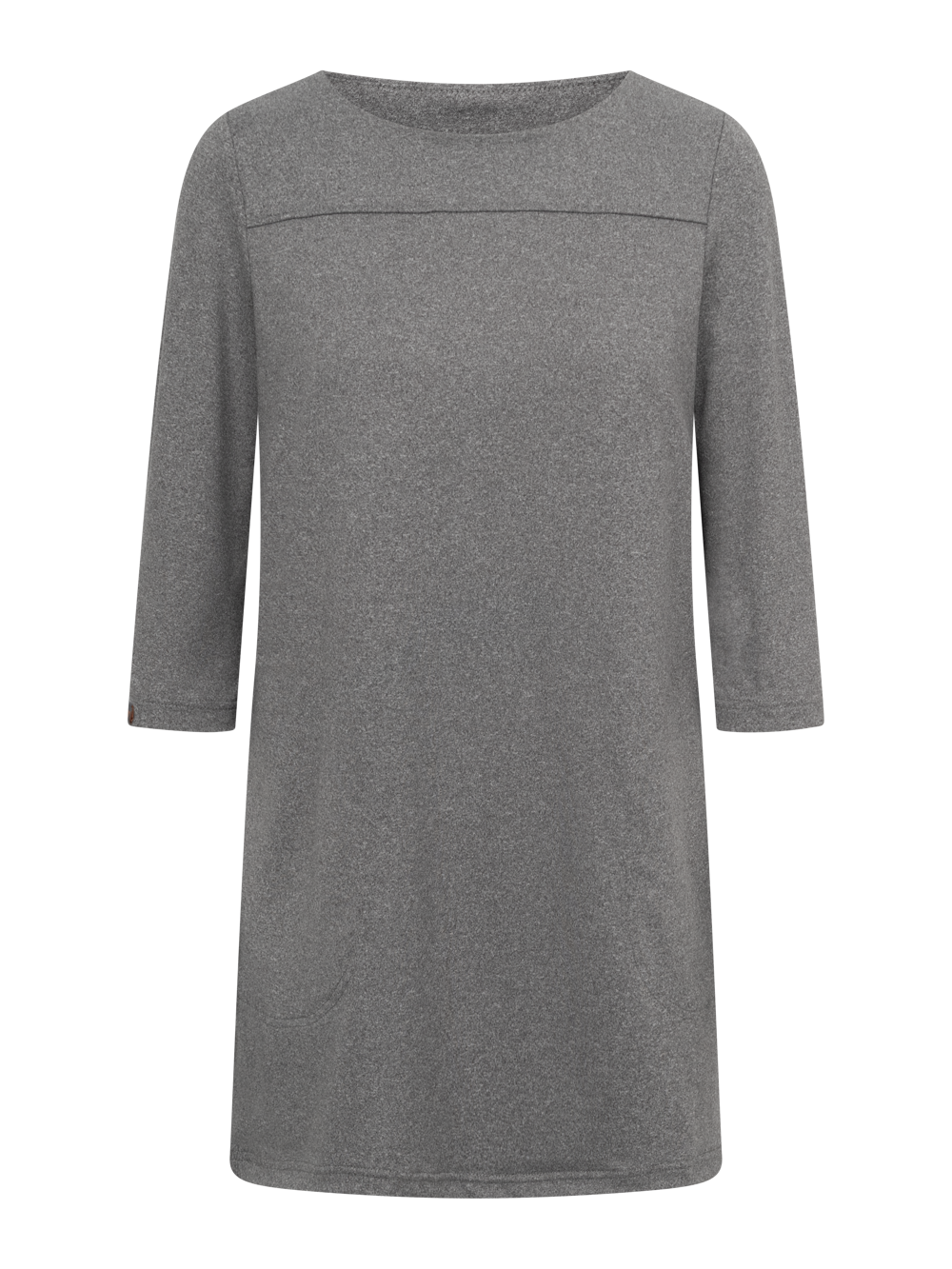 Meleerattu harmaa Softy-materiaalin tunika. Pyöreä pääntie. 