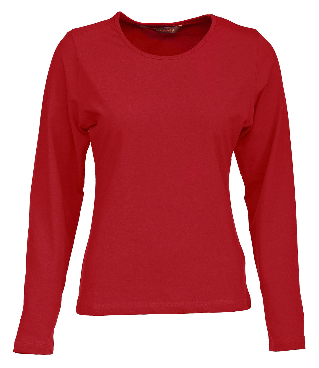Punainen värinen naisten pitkähihainen paita. Joustavaa trikoomateriaalia. Hieman vartalonmyötäinen. O-pääntie.
