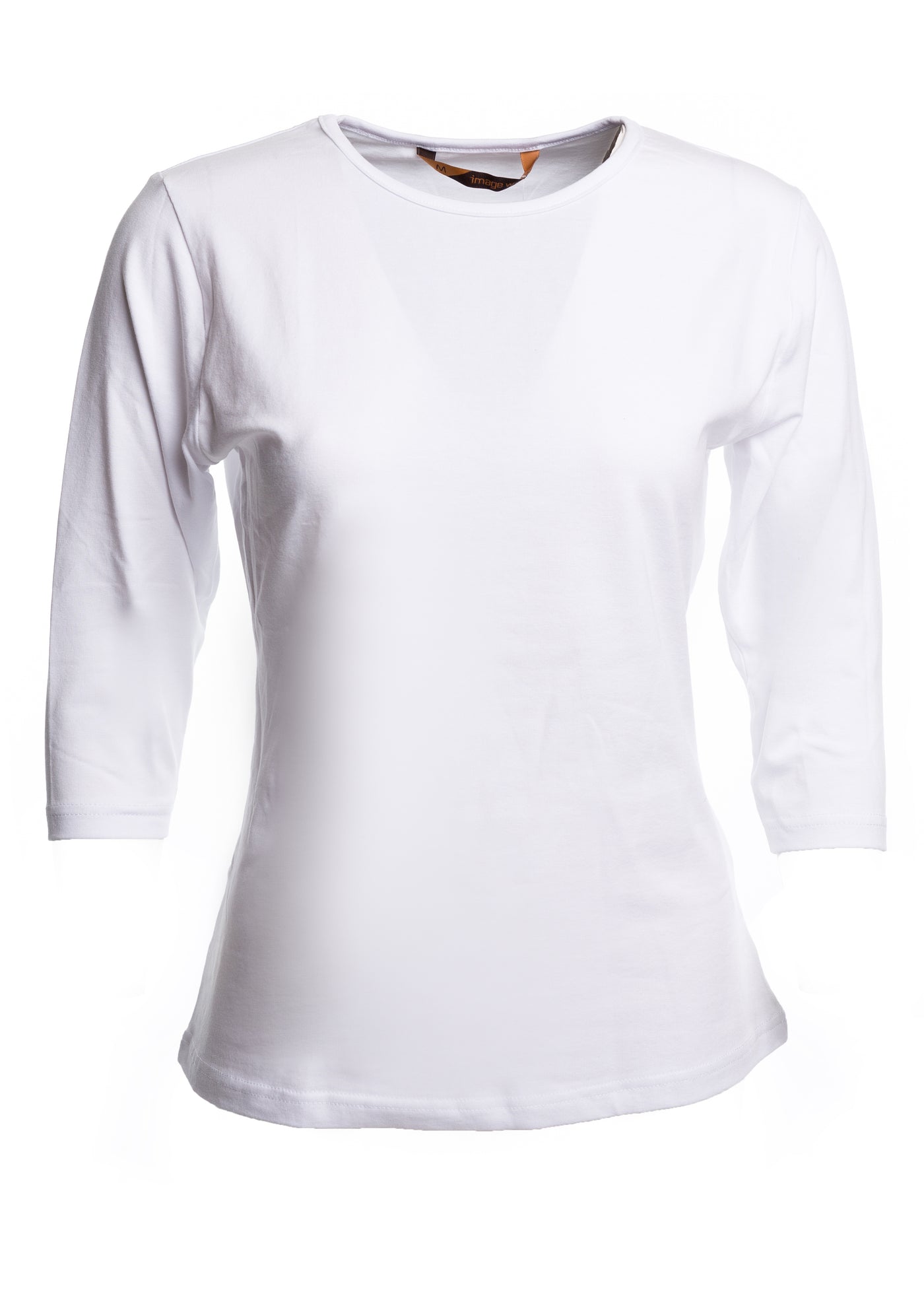 Naisten tyköistuva paita 3/4 -hihoilla ja O-pääntiellä. Aavistuksen vartalonmyötäinen malli.