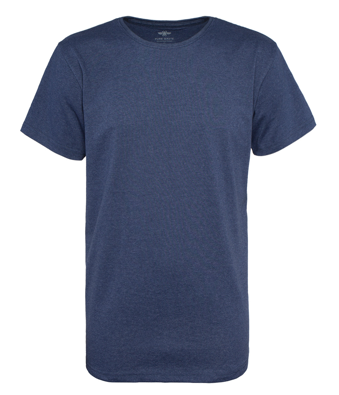 Meleerattu sininen lyhythihainen t-paita miehille/ unisex. Pyöreä pääntie. 