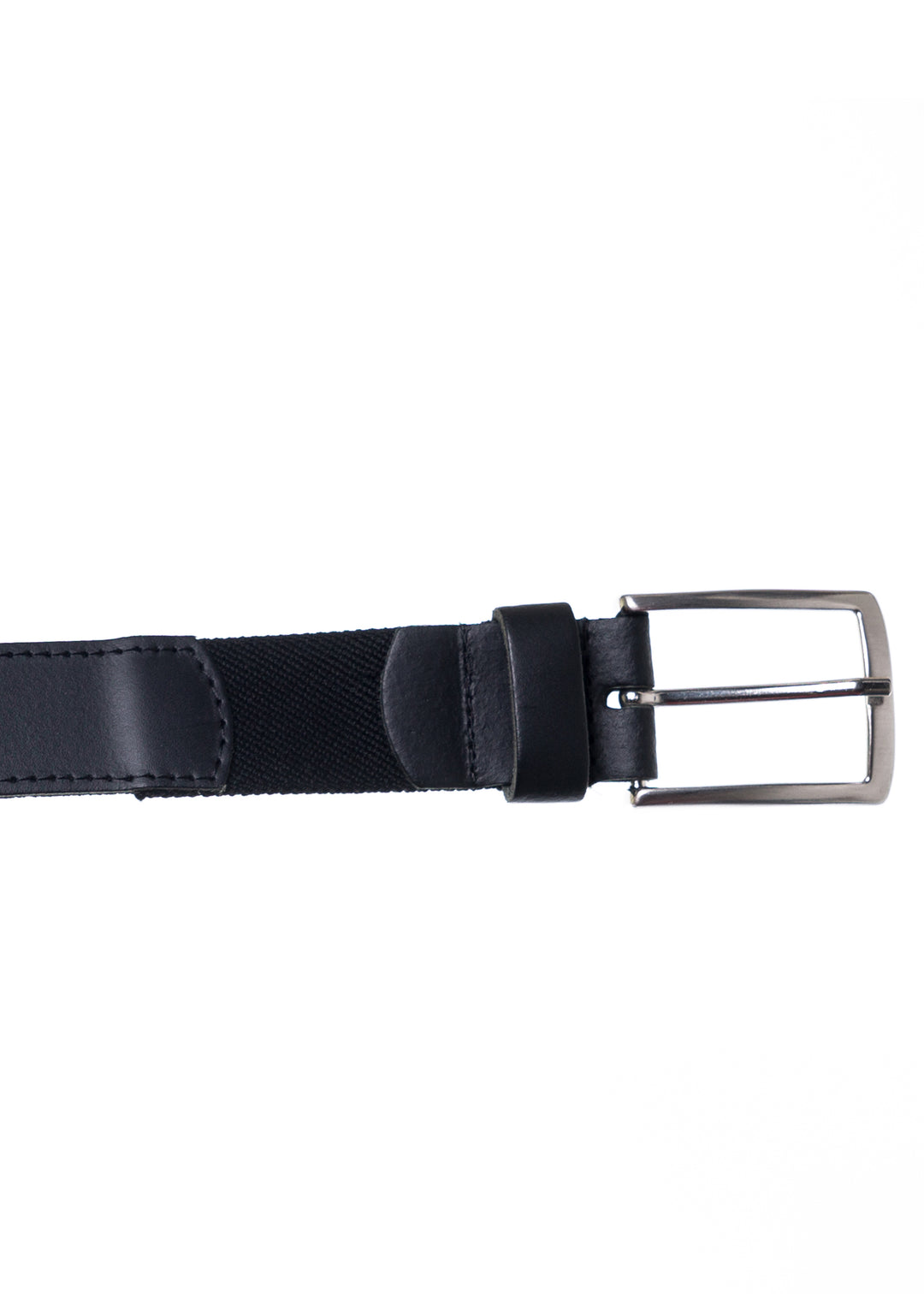 Leather belt with elastic band